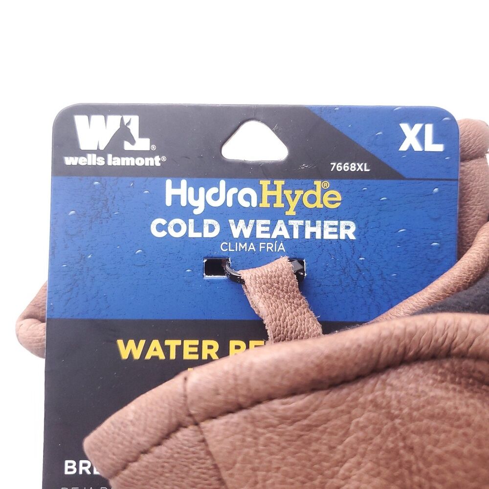 Wells Lamont Hydrahyde Full Finger Glove Mittens XL (Fit smaller) Leather Brown - Picture 2 of 12